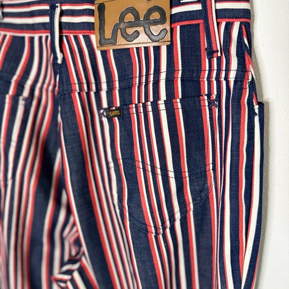 Lee Denim - Vintage Lee USA Striped Pants Red White Blue High Rise Straight Leg